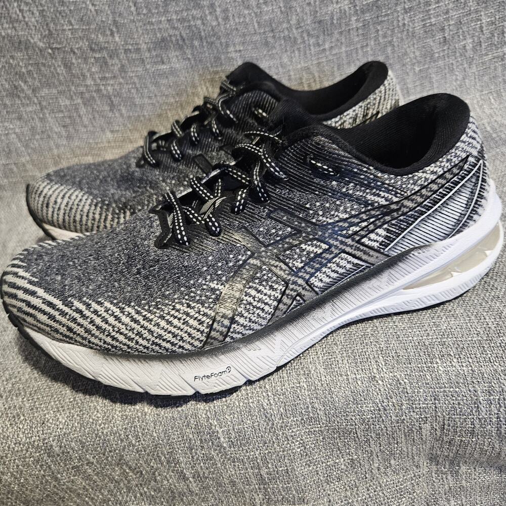 ASICS GT-2000 10 Women 7.5 Black White Grey Running Shoes FlyteFoam GEL 1012B045